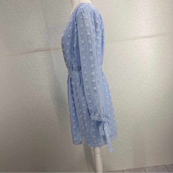 Women One Shoulder Long Sleeve Casual Summer Dresses 2024 Spring Swiss Dot M - Picture 7 of 17